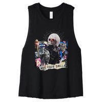 Feminist Punk Collage Not Your Doll Women's Racerback Cropped Tank