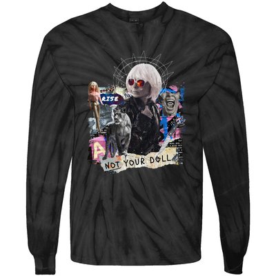 Feminist Punk Collage Not Your Doll Tie-Dye Long Sleeve Shirt