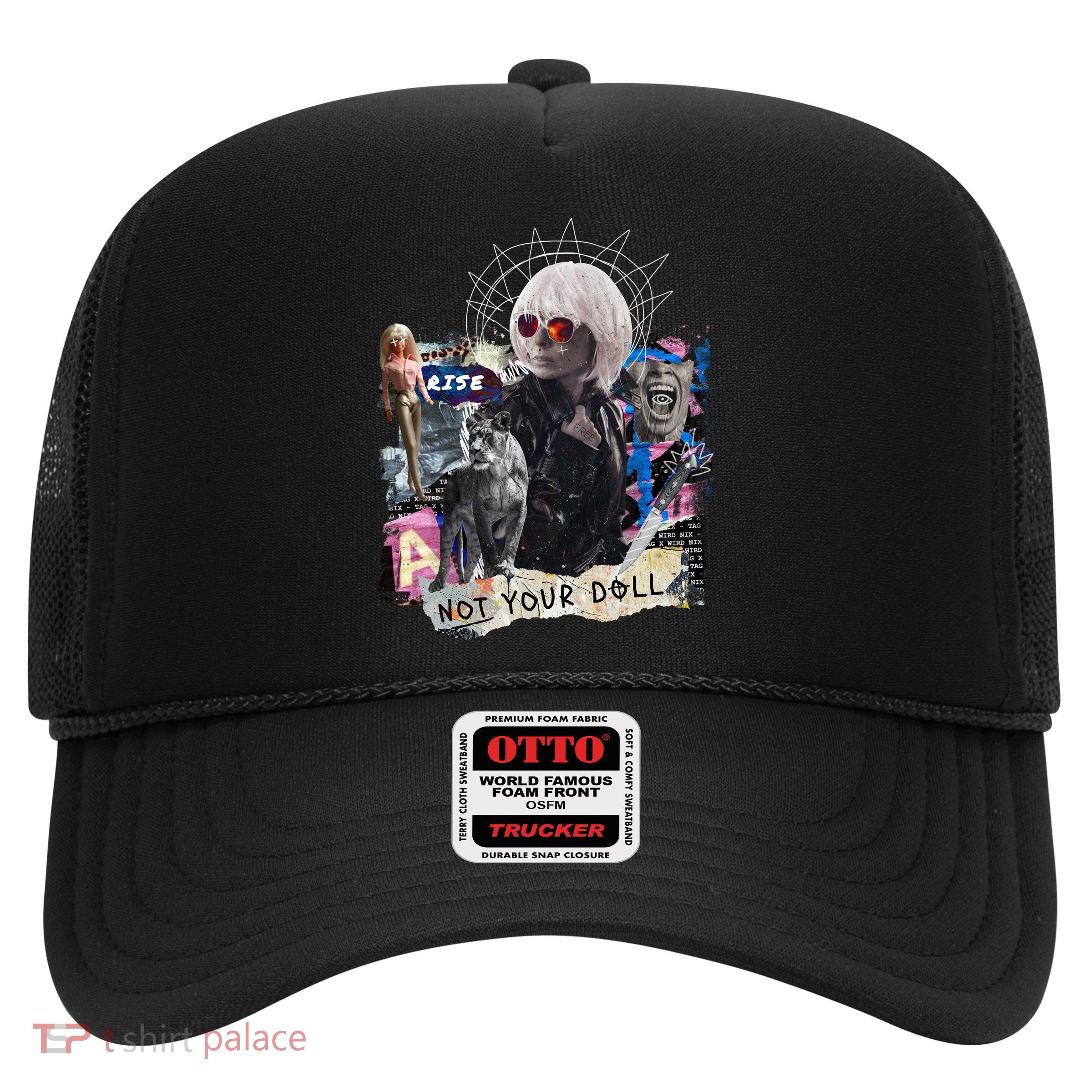 Feminist Punk Collage Not Your Doll Trucker Hat