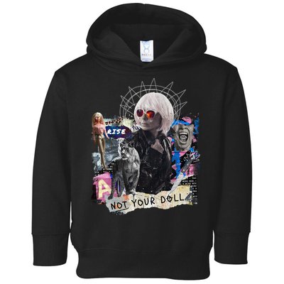 Feminist Punk Collage Not Your Doll Toddler Hoodie