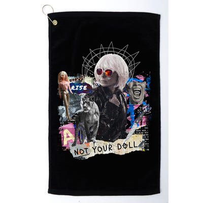 Feminist Punk Collage Not Your Doll Golf Towel
