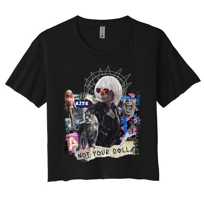 Feminist Punk Collage Not Your Doll Women's Crop Top Tee