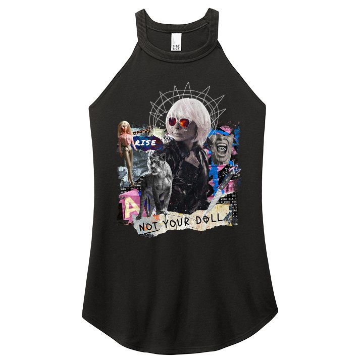 Feminist Punk Collage Not Your Doll Women's Perfect Tri Rocker Tank