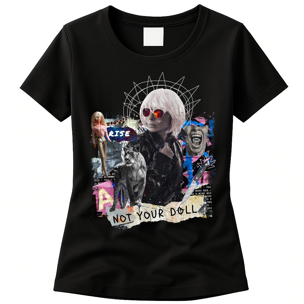 Feminist Punk Collage Not Your Doll Womens T-Shirt