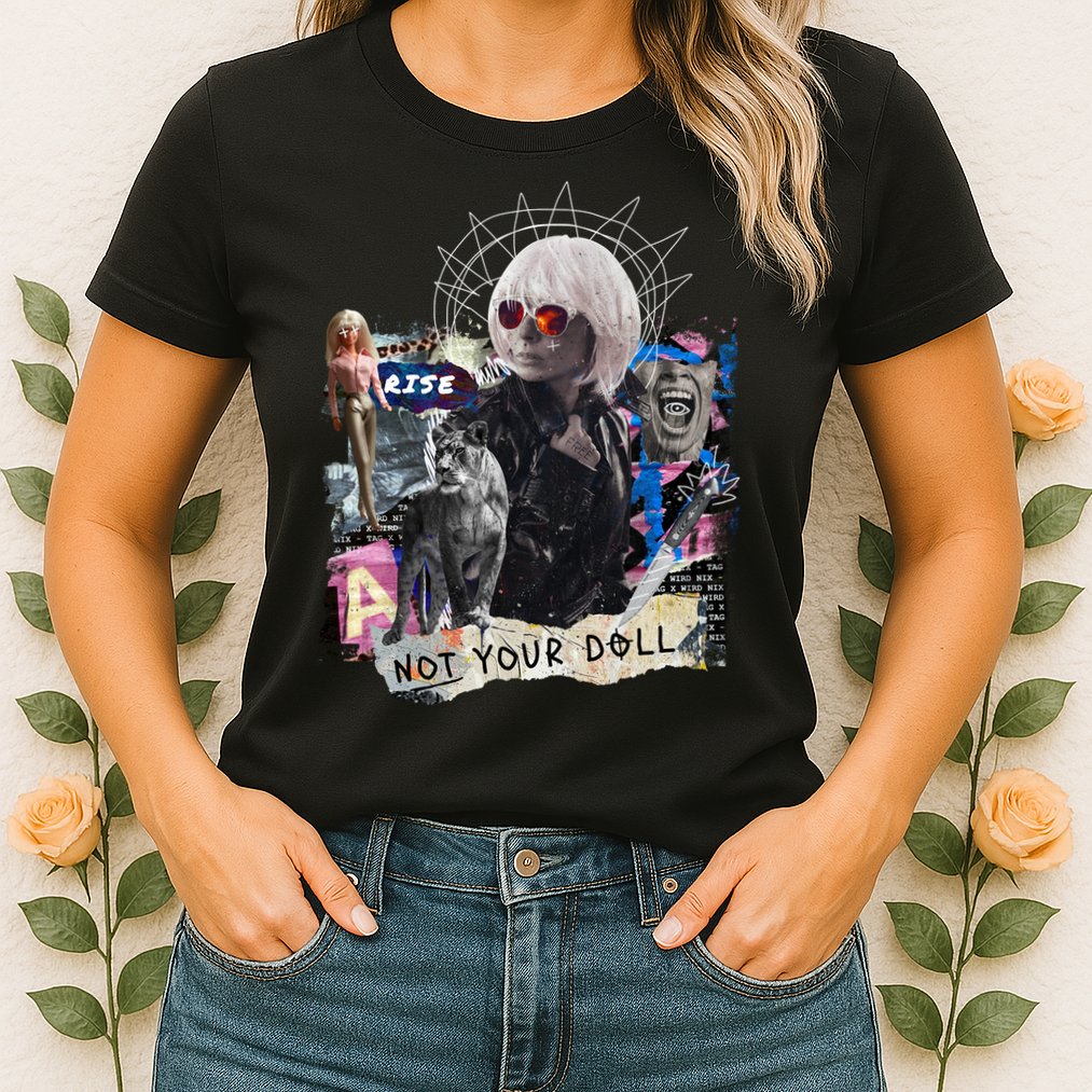 Feminist Punk Collage Not Your Doll Womens T-Shirt