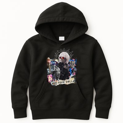 Feminist Punk Collage Not Your Doll Kids Hoodie
