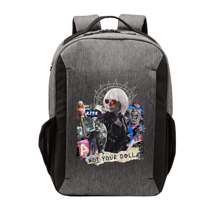 Feminist Punk Collage Not Your Doll Vector Backpack