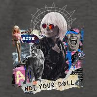 Feminist Punk Collage Not Your Doll Vector Backpack