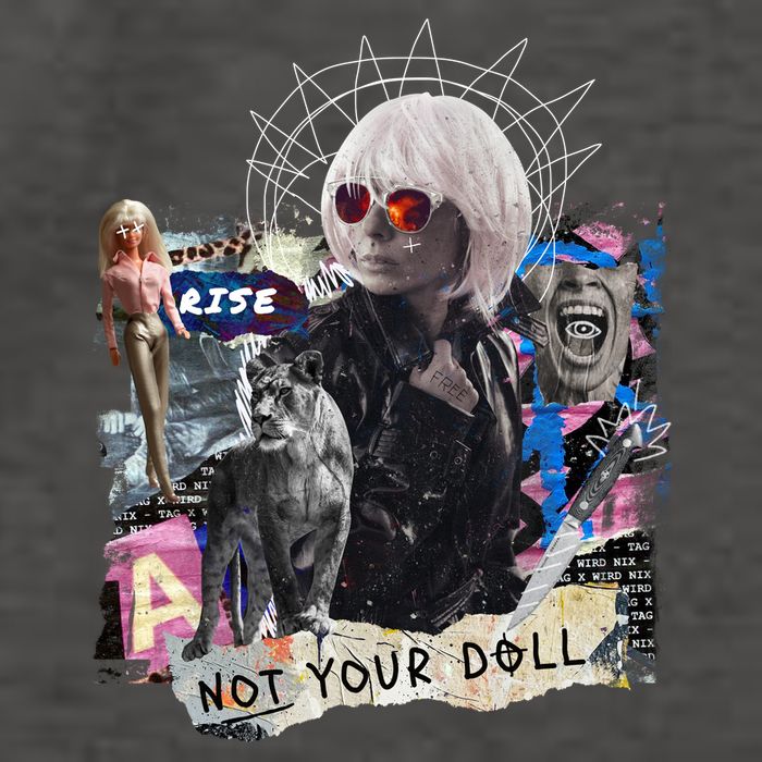Feminist Punk Collage Not Your Doll Vector Backpack