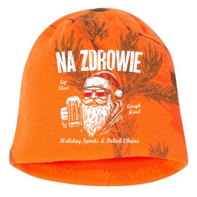 Funny Polish Christmas Santa Cool Na Zdrowie Poland Beer Meaningful Gift Kati - Camo Knit Beanie