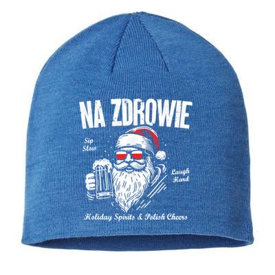 Funny Polish Christmas Santa Cool Na Zdrowie Poland Beer Meaningful Gift Sustainable Beanie