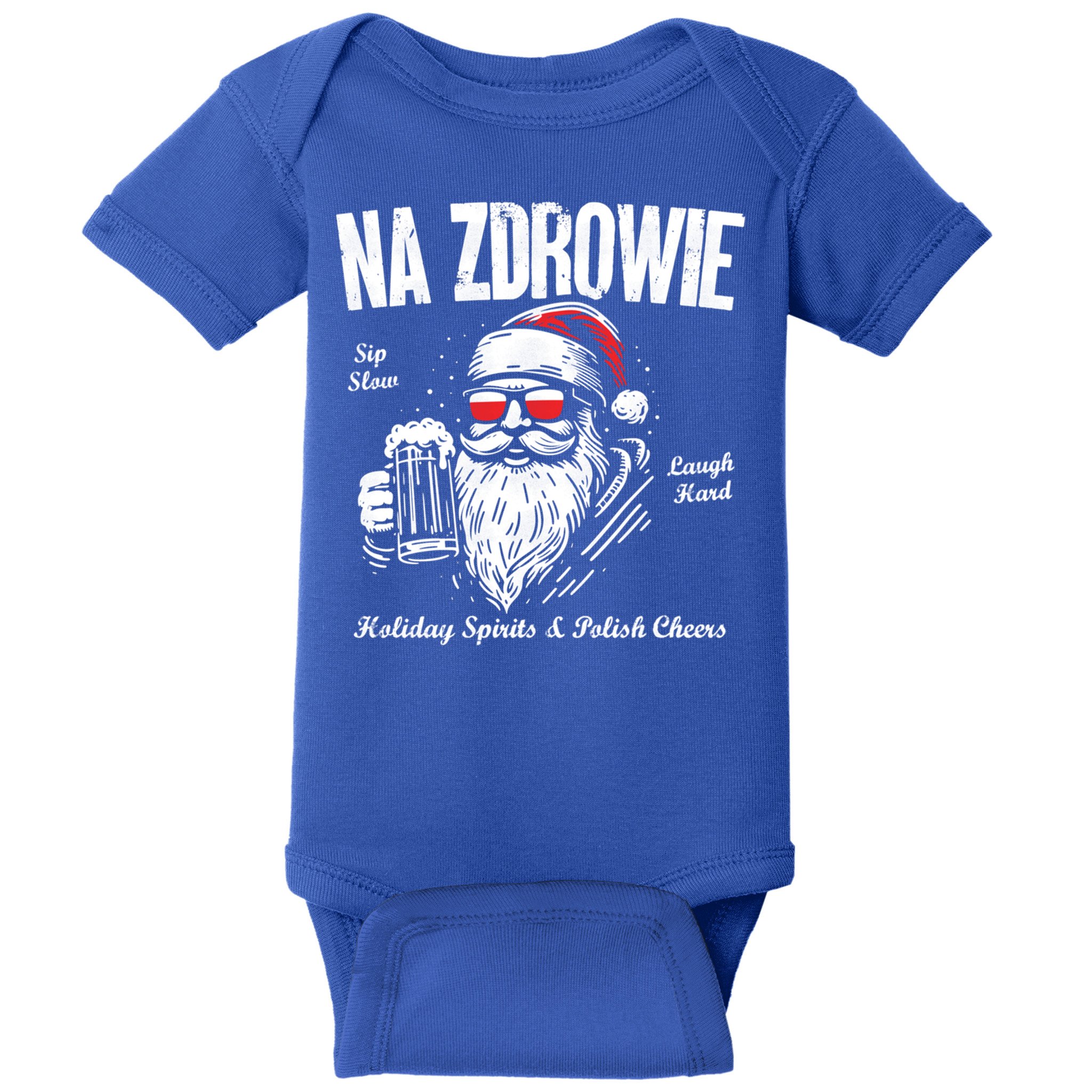 Funny Polish Christmas Santa Cool Na Zdrowie Poland Beer Meaningful Gift Baby Bodysuit