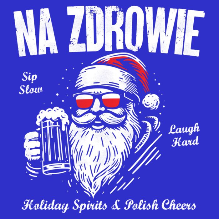 Funny Polish Christmas Santa Cool Na Zdrowie Poland Beer Meaningful Gift Women's V-Neck T-Shirt