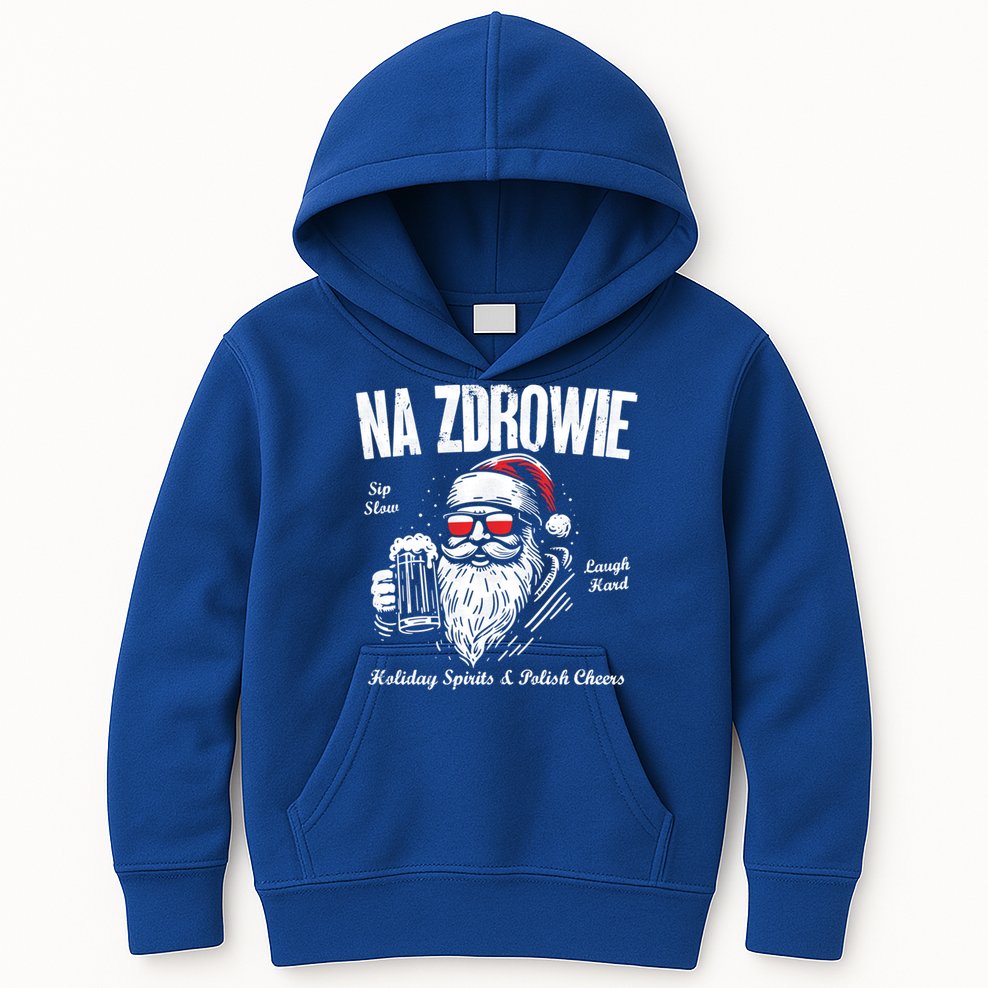 Funny Polish Christmas Santa Cool Na Zdrowie Poland Beer Meaningful Gift Kids Hoodie