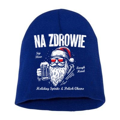 Funny Polish Christmas Santa Cool Na Zdrowie Poland Beer Meaningful Gift Short Acrylic Beanie