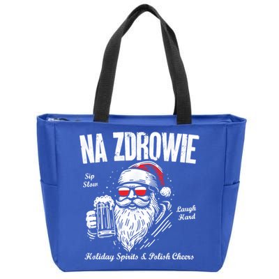 Funny Polish Christmas Santa Cool Na Zdrowie Poland Beer Meaningful Gift Zip Tote Bag