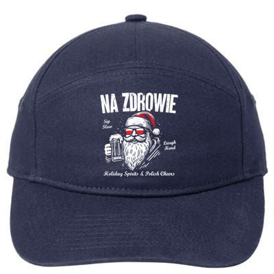 Funny Polish Christmas Santa Cool Na Zdrowie Poland Beer Meaningful Gift 7-Panel Snapback Hat