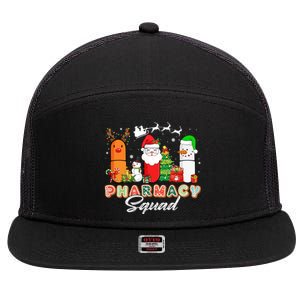 Funny Pills Christmas Lights Pharmacy Crew Reindeer Santa Cute Gift 7 Panel Mesh Trucker Snapback Hat