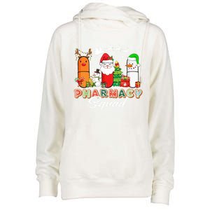 Funny Pills Christmas Lights Pharmacy Crew Reindeer Santa Cute Gift Womens Funnel Neck Pullover Hood