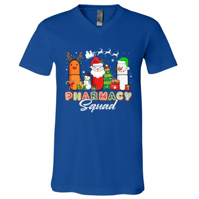 Funny Pills Christmas Lights Pharmacy Crew Reindeer Santa Cute Gift V-Neck T-Shirt