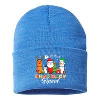 Funny Pills Christmas Lights Pharmacy Crew Reindeer Santa Cute Gift Sustainable Knit Beanie