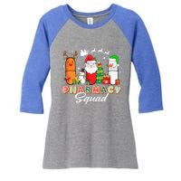 Funny Pills Christmas Lights Pharmacy Crew Reindeer Santa Cute Gift Women's Tri-Blend 3/4-Sleeve Raglan Shirt