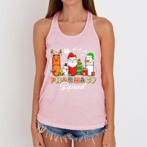 Funny Pills Christmas Lights Pharmacy Crew Reindeer Santa Cute Gift Women's Knotted Racerback Tank