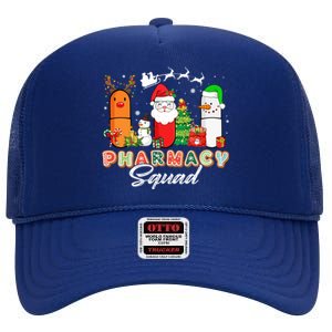 Funny Pills Christmas Lights Pharmacy Crew Reindeer Santa Cute Gift High Crown Mesh Back Trucker Hat