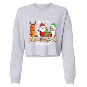 Funny Pills Christmas Lights Pharmacy Crew Reindeer Santa Cute Gift Cropped Pullover Crew