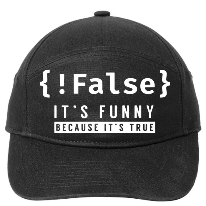 False Programmer Coding Code Coder Software 7-Panel Snapback Hat