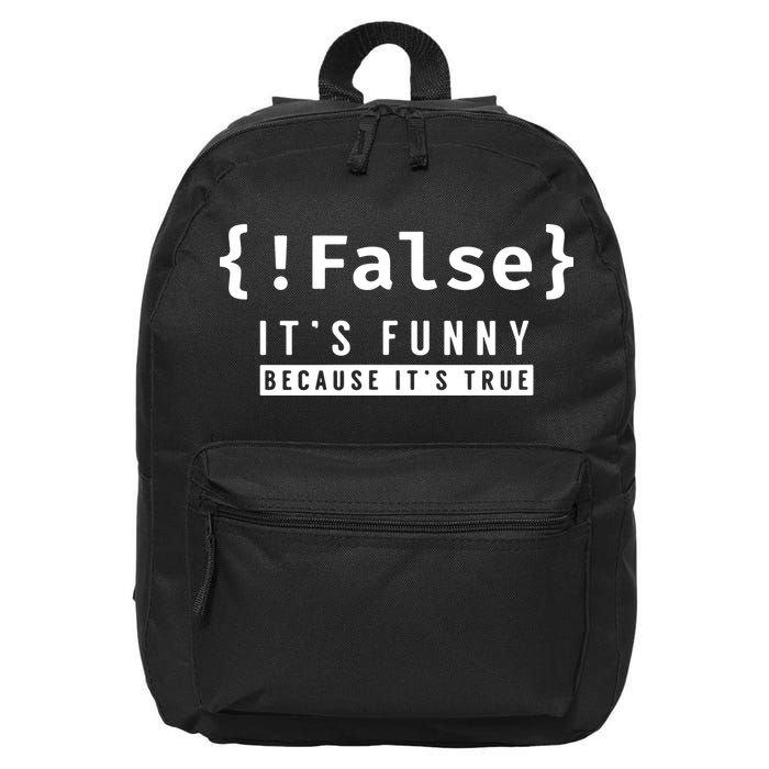 False Programmer Coding Code Coder Software 16 in Basic Backpack