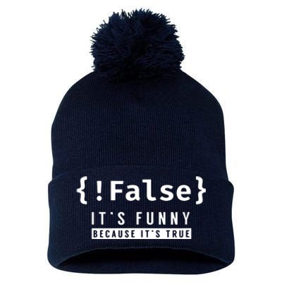 False Programmer Coding Code Coder Software Pom Pom 12in Knit Beanie