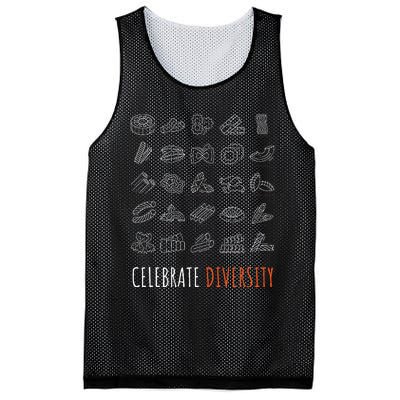 Funny Pasta Celebrate Diversity For Pasta Lovers Mesh Reversible Basketball Jersey Tank