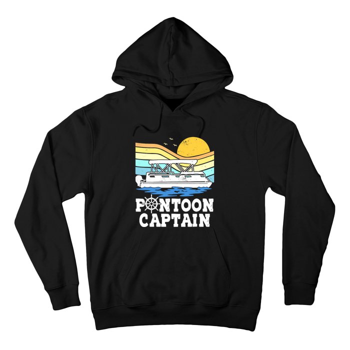 Funny Pontoon Captain Vintage Pontoon Boat Hoodie