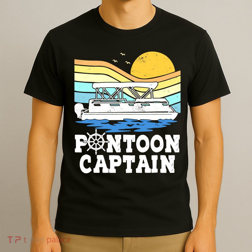 Funny Pontoon Captain Vintage Pontoon Boat T-Shirt