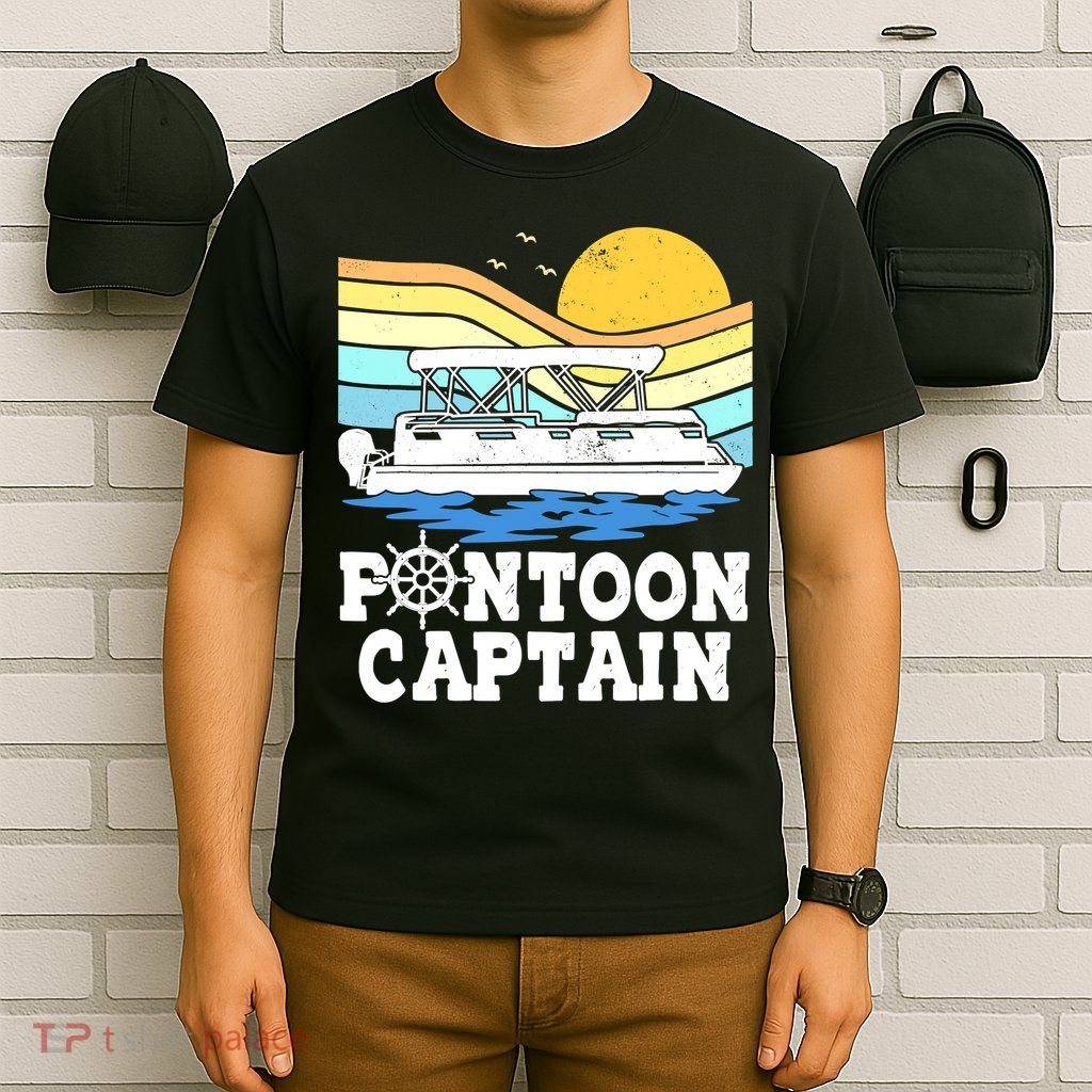 Funny Pontoon Captain Vintage Pontoon Boat T-Shirt