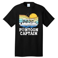 Funny Pontoon Captain Vintage Pontoon Boat Tall T-Shirt