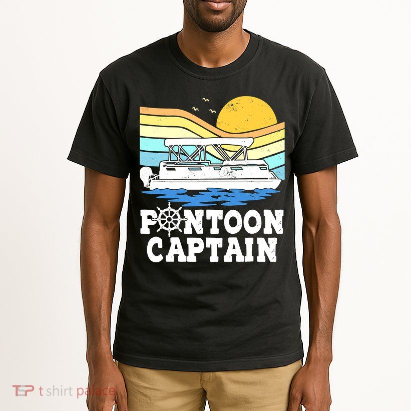 Funny Pontoon Captain Vintage Pontoon Boat Tall T-Shirt