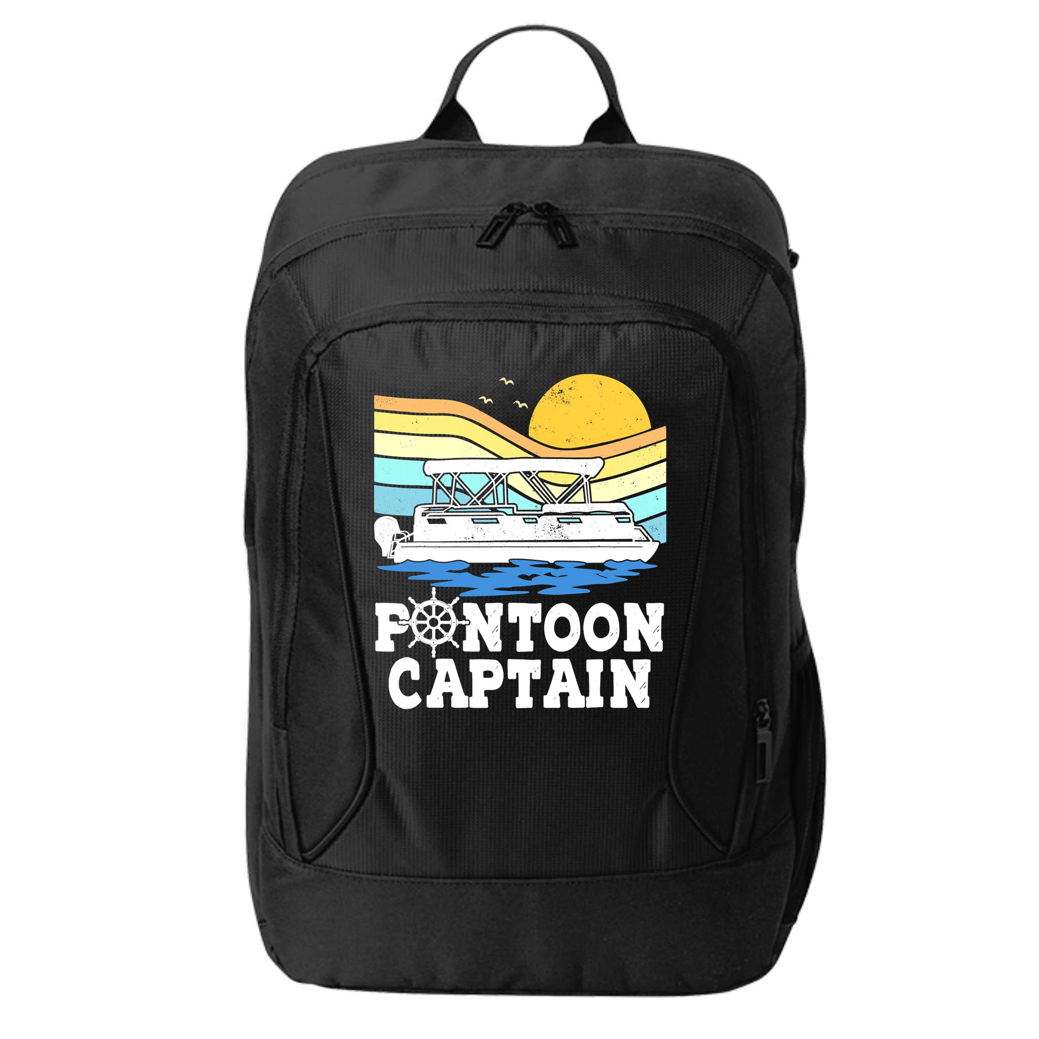 Funny Pontoon Captain Vintage Pontoon Boat City Backpack