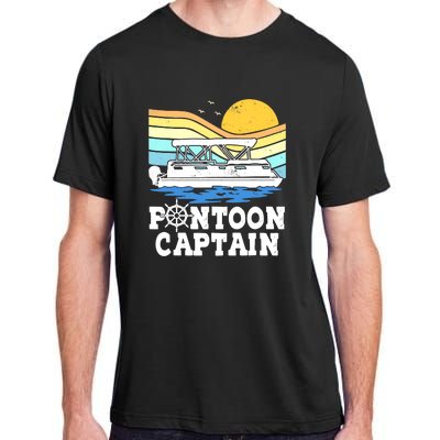 Funny Pontoon Captain Vintage Pontoon Boat Adult ChromaSoft Performance T-Shirt