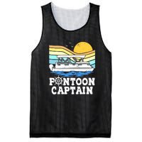 Funny Pontoon Captain Vintage Pontoon Boat Mesh Reversible Basketball Jersey Tank