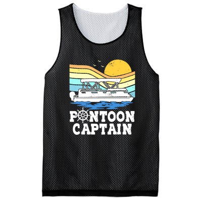 Funny Pontoon Captain Vintage Pontoon Boat Mesh Reversible Basketball Jersey Tank