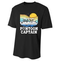 Funny Pontoon Captain Vintage Pontoon Boat Performance Sprint T-Shirt