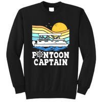 Funny Pontoon Captain Vintage Pontoon Boat Tall Sweatshirt