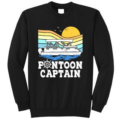 Funny Pontoon Captain Vintage Pontoon Boat Tall Sweatshirt