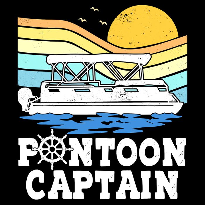 Funny Pontoon Captain Vintage Pontoon Boat Baby Bodysuit