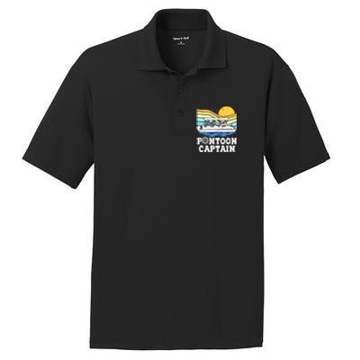 Funny Pontoon Captain Vintage Pontoon Boat PosiCharge RacerMesh Polo