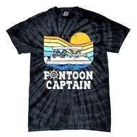 Funny Pontoon Captain Vintage Pontoon Boat Tie-Dye T-Shirt