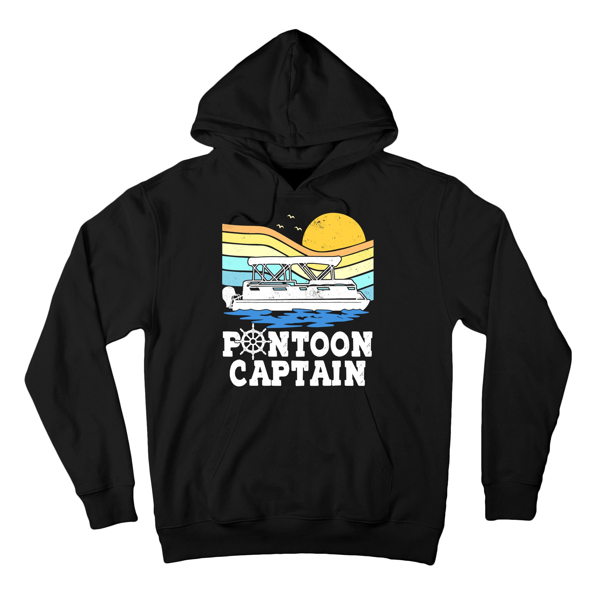 Funny Pontoon Captain Vintage Pontoon Boat Tall Hoodie