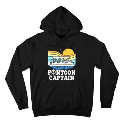 Funny Pontoon Captain Vintage Pontoon Boat Tall Hoodie